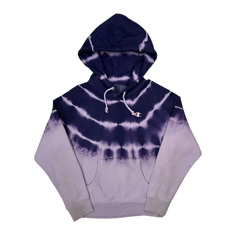 Reverse Weave Champion Tie-Dye Hoodie - Medium Purple Cotton