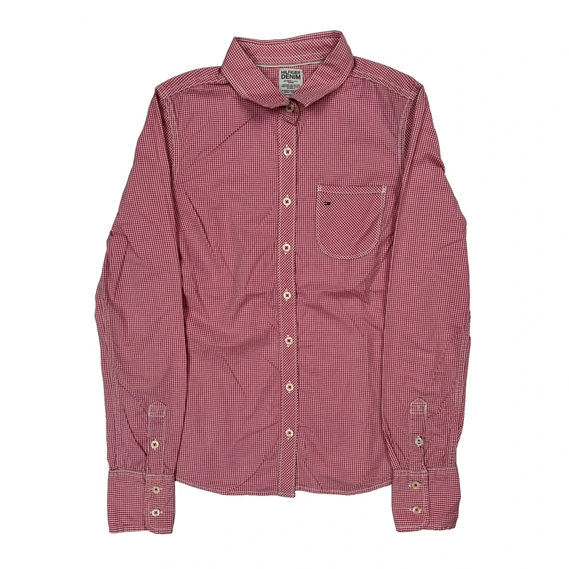 Kids Hilfiger Denim Checked Shirt - Small Red Cotton