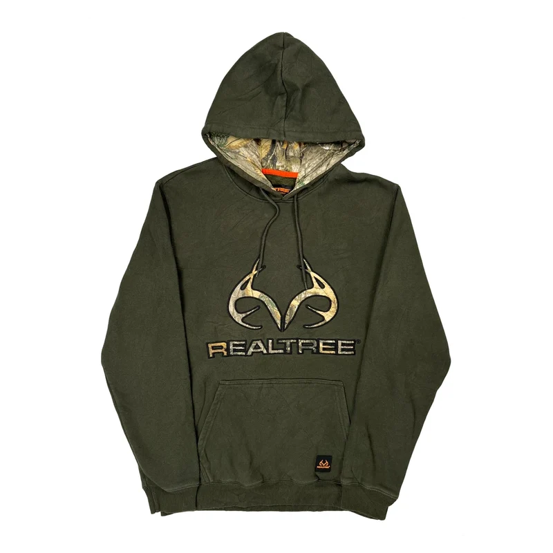 Realtree Graphic Hoodie - Medium Green Cotton
