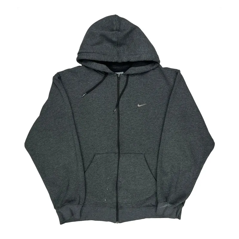 Nike Hoodie - Large Grey Cotton Blend
