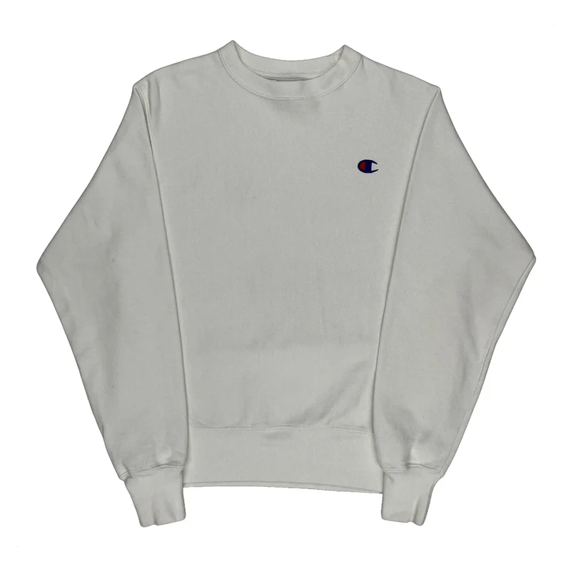 Reverse Weave Champion Sweatshirt - Small White Cotton