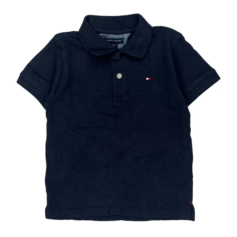 Age 2 Tommy Hilfiger Polo Shirt - 2XS Navy Cotton