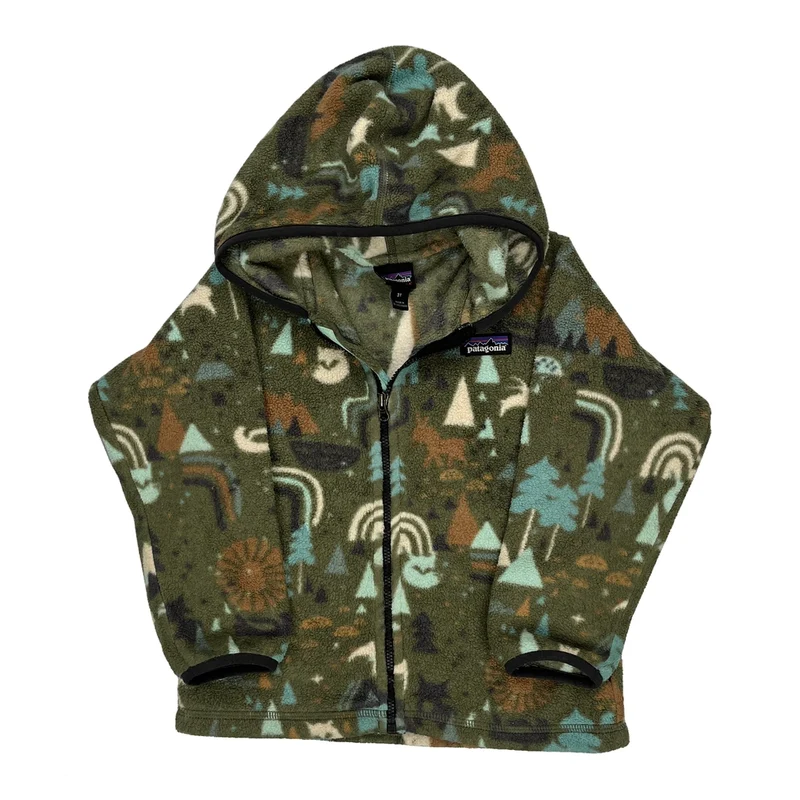 Age 3 Patagonia Graphic Hoodie - 2XS Green Polyester