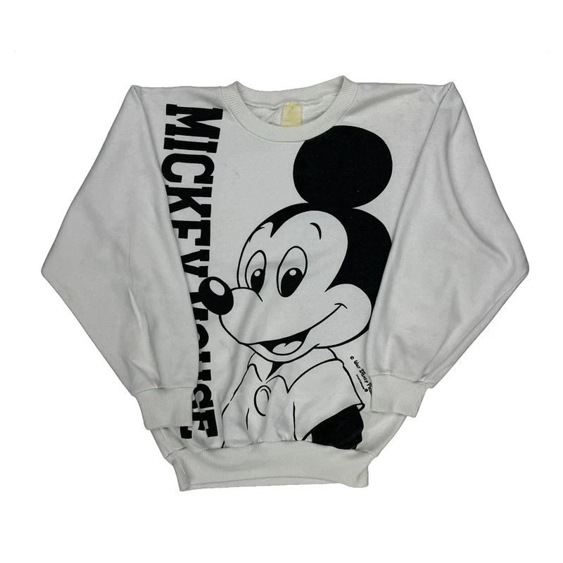 1980s Disney Cartoon Sweatshirt - Medium White Cotton