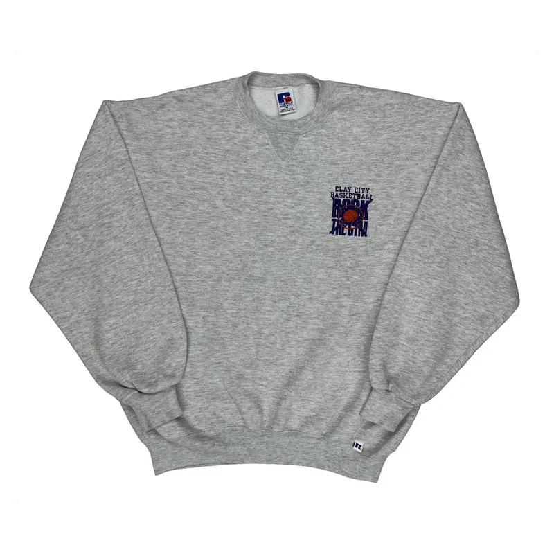 Rock The Gym Russell Athletic Graphic Sweatshirt - XL Grey Cotton