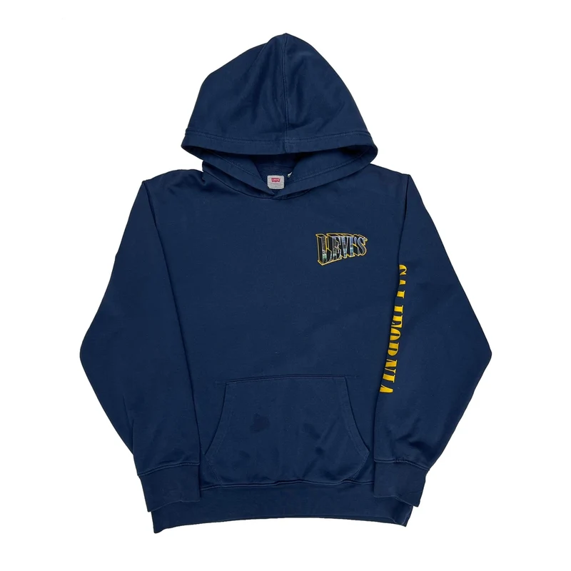 California Levis Graphic Hoodie - Large Blue Cotton
