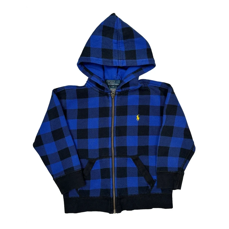 Age 4 Polo By Ralph Lauren Checked Hoodie - XS Blue Cotton