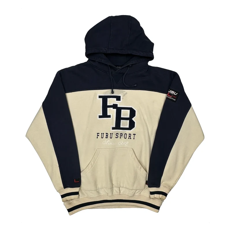 Fubu Hoodie - Large Beige Cotton
