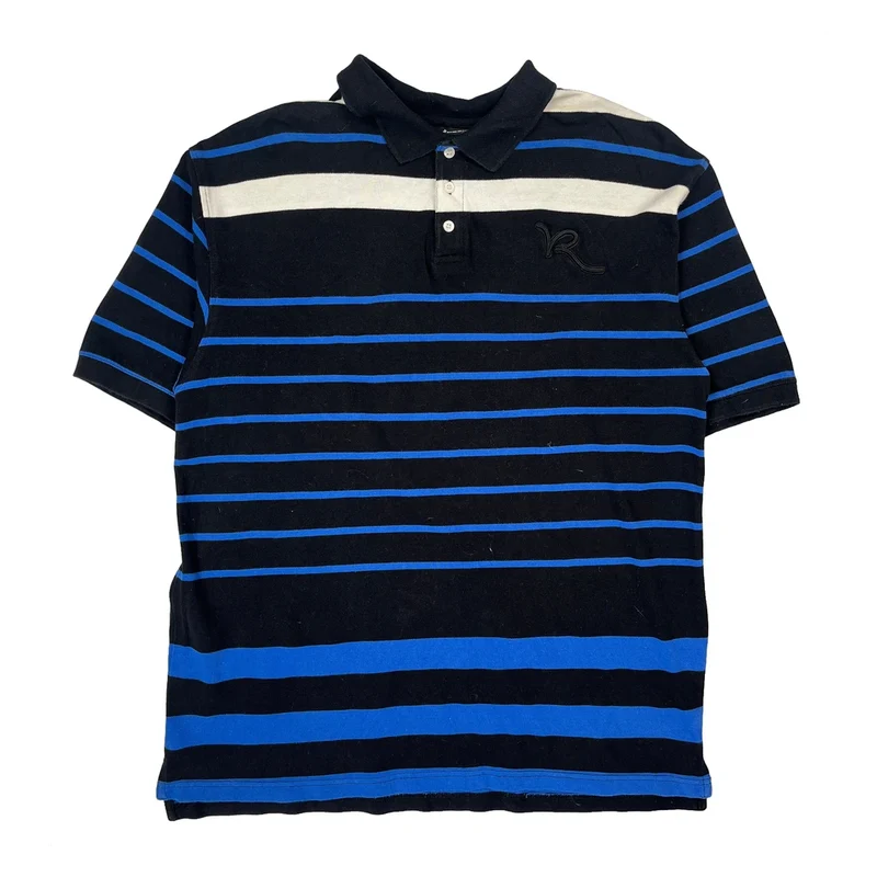 Rocawear Striped Polo Shirt - XL Black Cotton