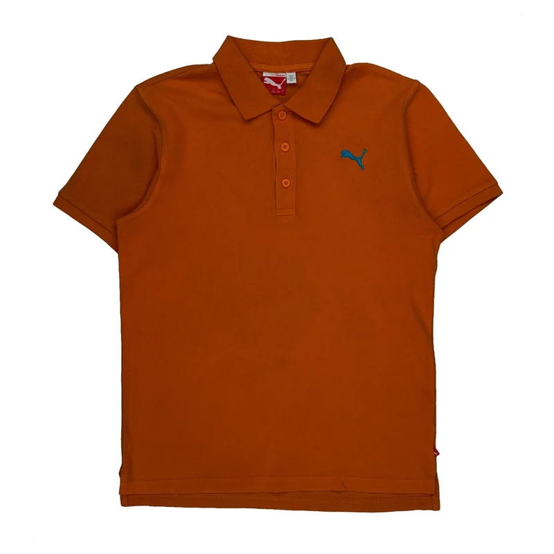 Puma Polo Shirt - Small Orange Cotton