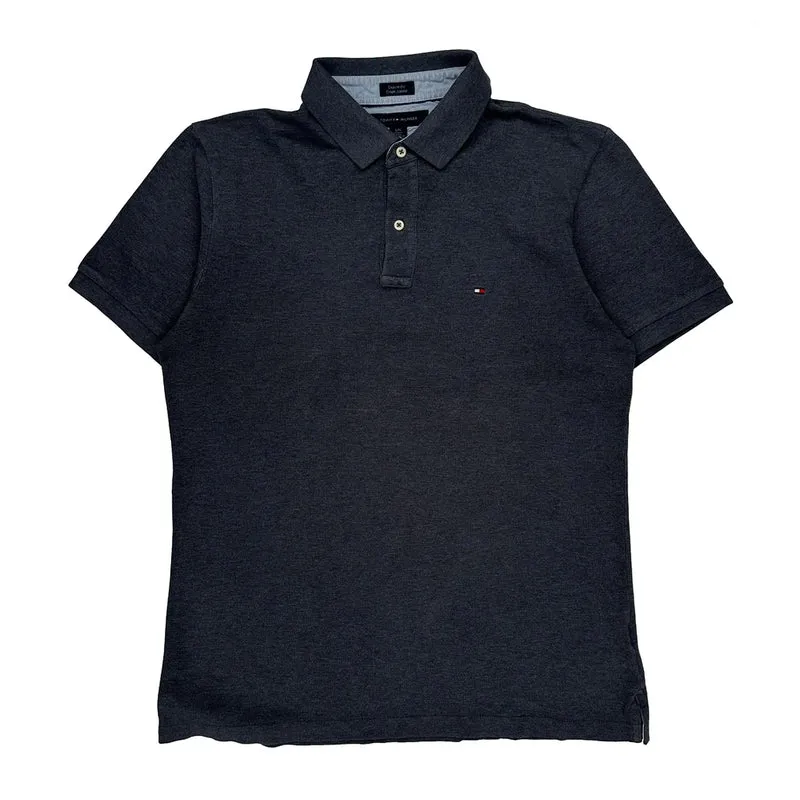 Tommy Hilfiger Polo Shirt - Large Grey Cotton