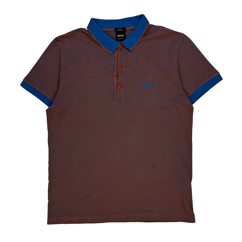 Boss Slim Fit Polo Shirt - Small Brown Cotton