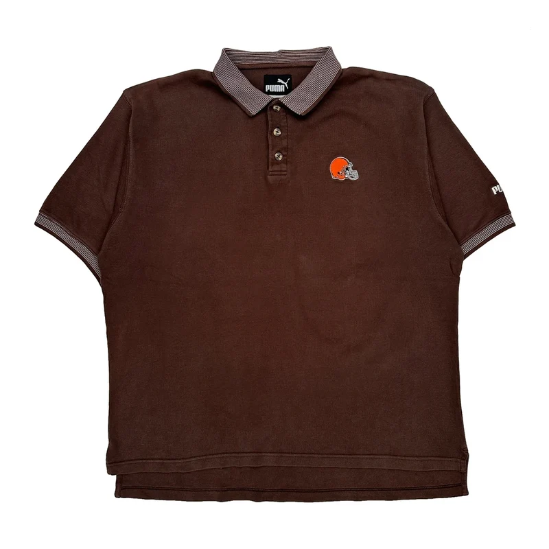 Puma Nfl Polo Shirt - XL Brown Cotton