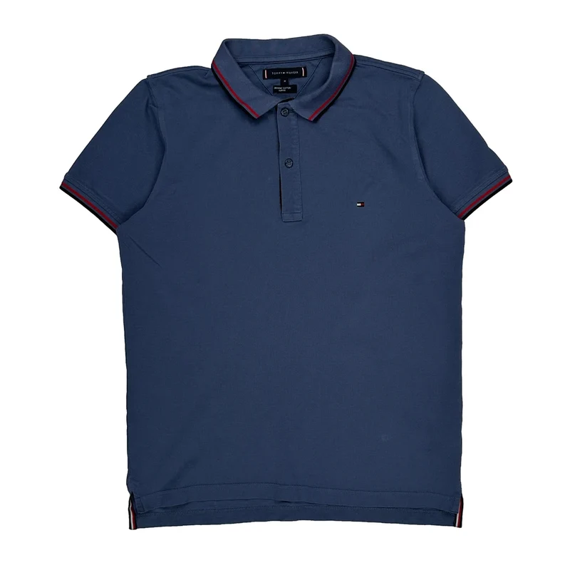 Tommy Hilfiger Slim Fit Polo Shirt - Medium Blue Cotton