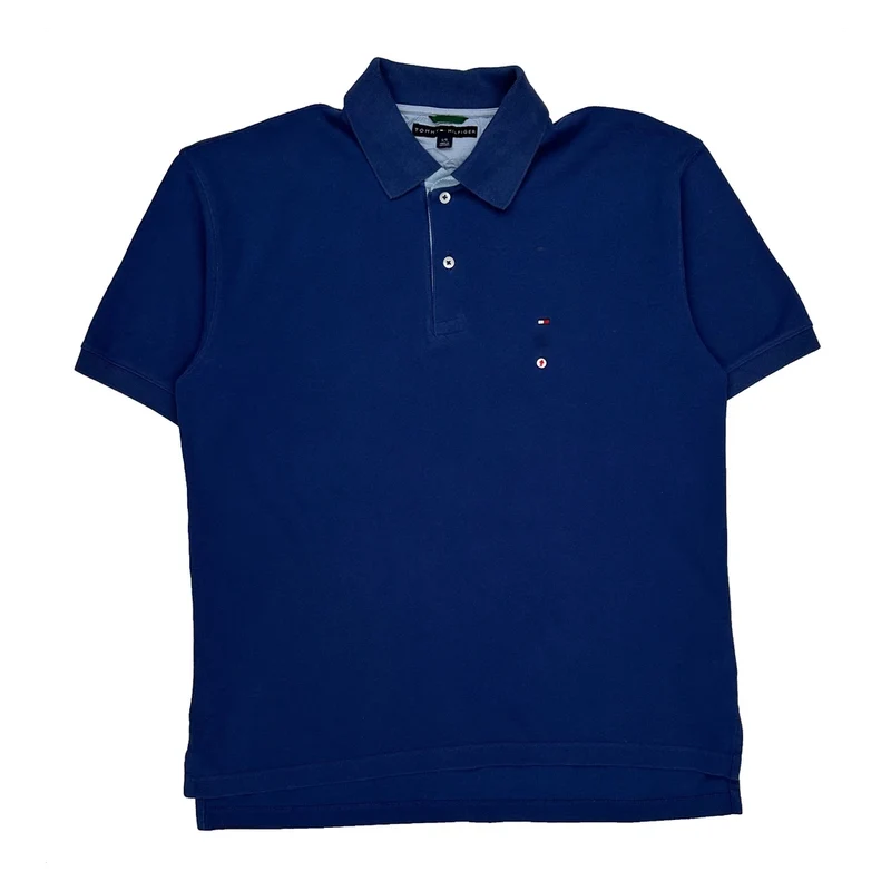 Tommy Hilfiger Polo Shirt - Large Blue Cotton