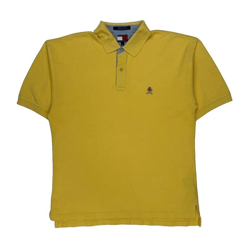 None Tommy Hilfiger Polo Shirt - XL Yellow Cotton