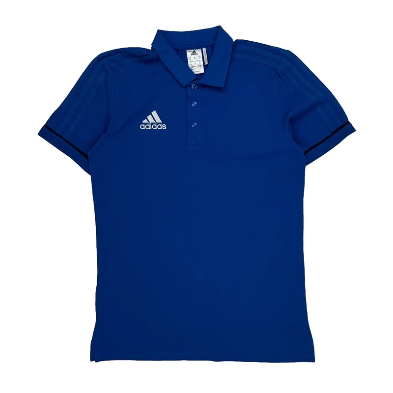 Adidas Polo Shirt - Medium Blue Polyester