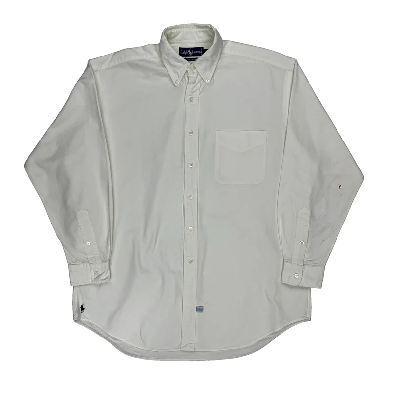 Ralph Lauren Shirt - Medium White Cotton