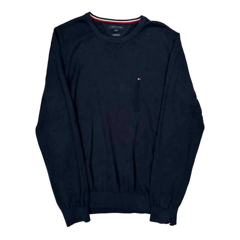 Tommy Hilfiger Sweater - Large Navy Cotton