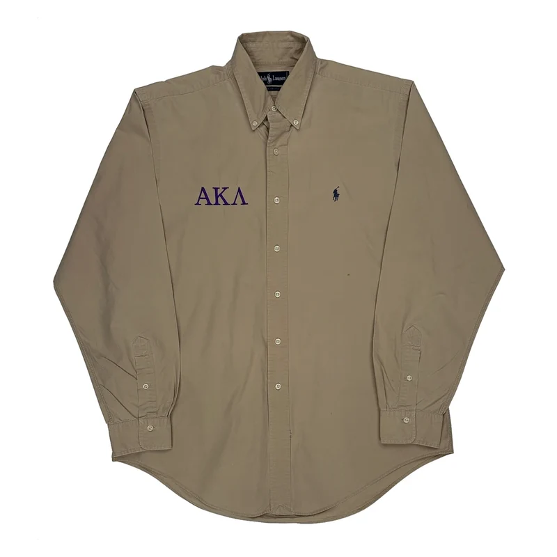 Ralph Lauren Shirt - Large Beige Cotton