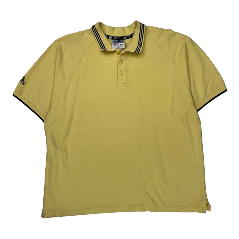 Adidas Polo Shirt - XL Yellow Cotton