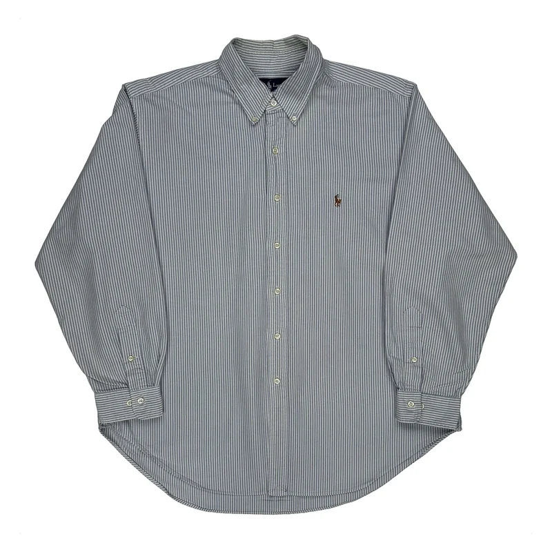 Ralph Lauren Striped Shirt - XL Blue Cotton