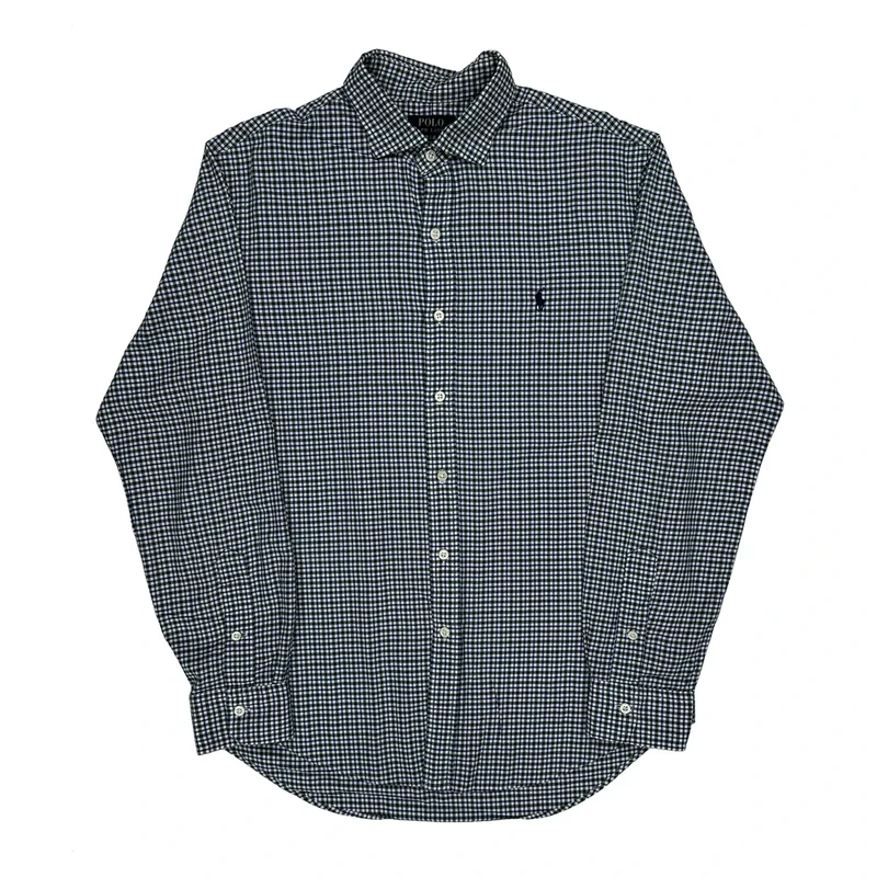 Polo By Ralph Lauren Checked Shirt - Large Blue Cotton