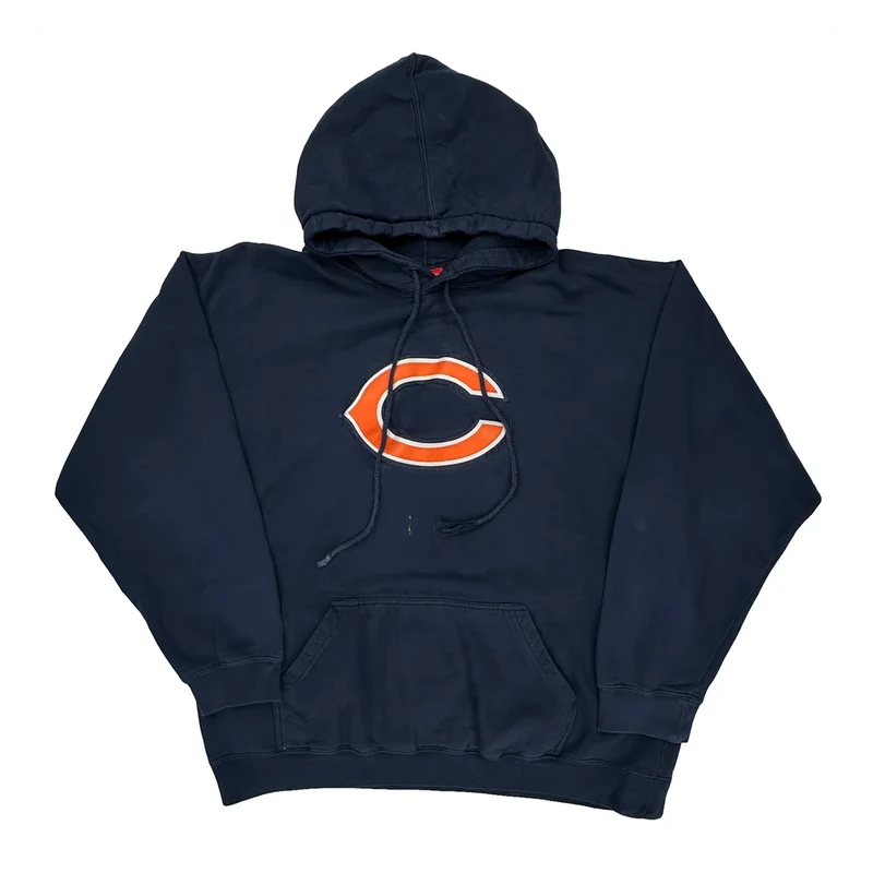 Chicago Bears Nfl Football Hoodie - Large Navy Cotton