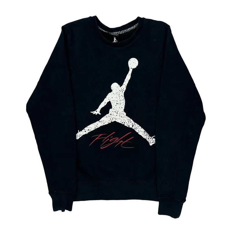 Flight Jordan Graphic Sweatshirt - Medium Black Cotton
