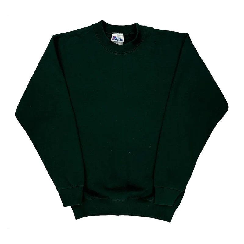 90S Blank Pro Layer Sweatshirt - Small Green Cotton Blend