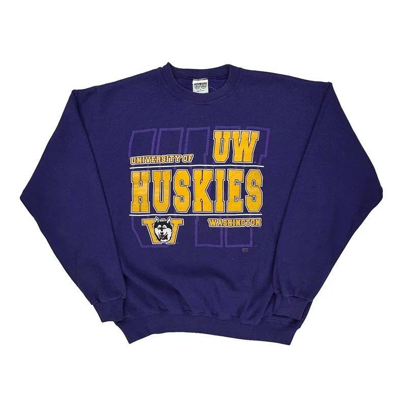 University Of Washington Huskies 20/20 Sport College Sweatshirt - XL Purple Cotton
