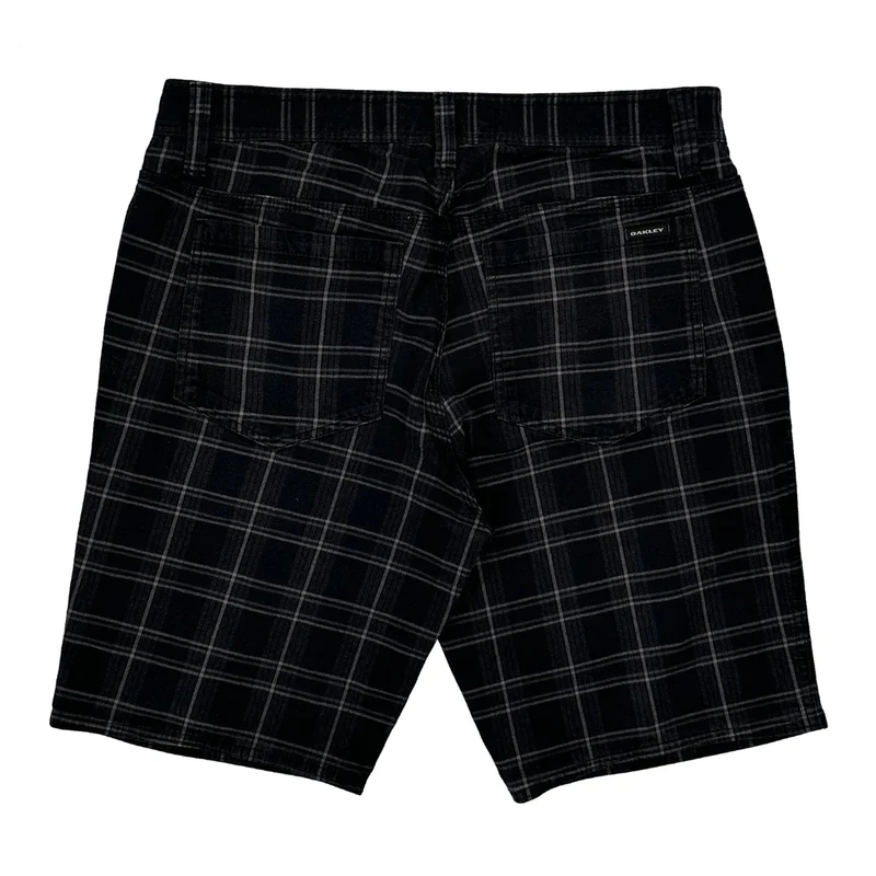Oakley Checked Shorts - 32W 11L Black Cotton