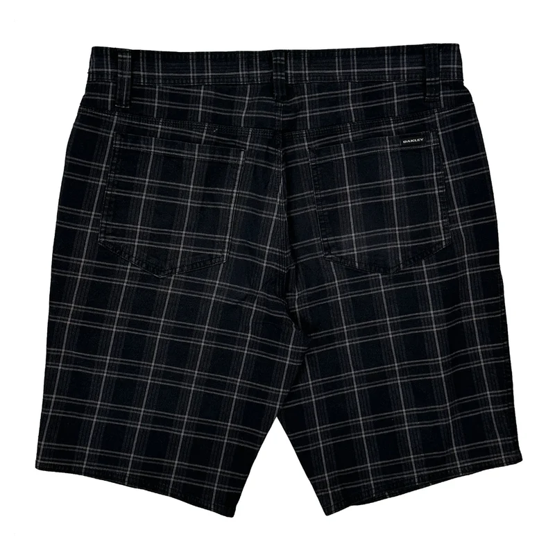 Oakley Checked Shorts - 34W 11L Black Cotton