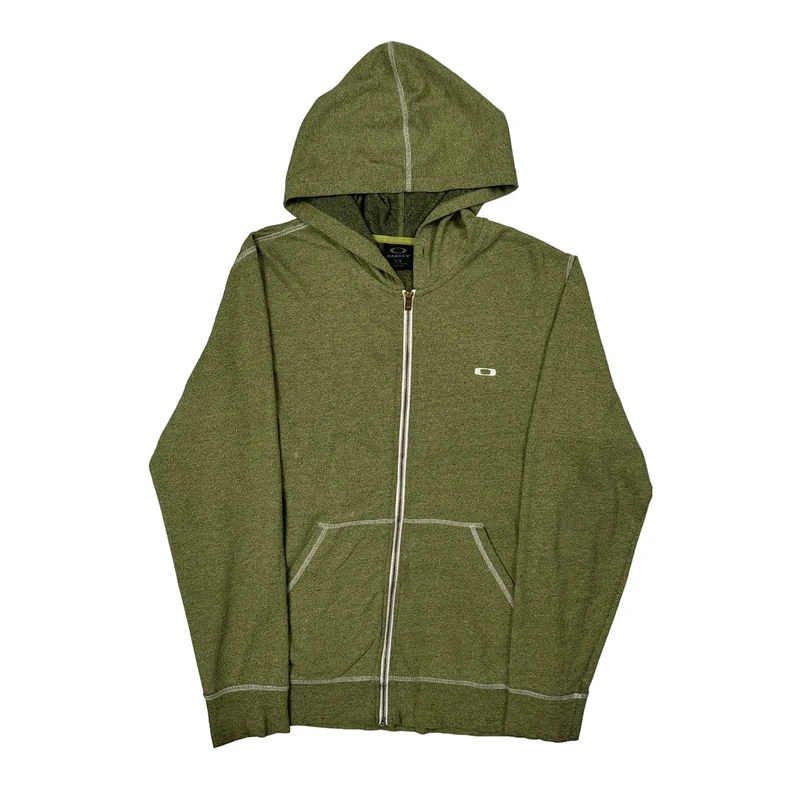 Oakley Hoodie - Large Green Cotton Blend