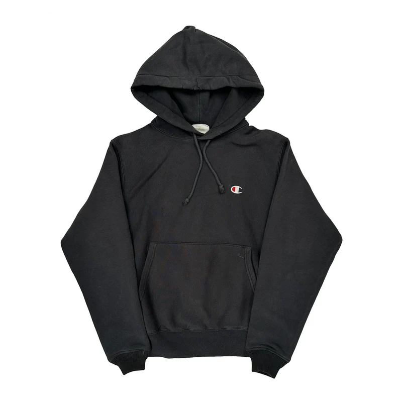Reverse Weave Champion Hoodie - Small Black Cotton