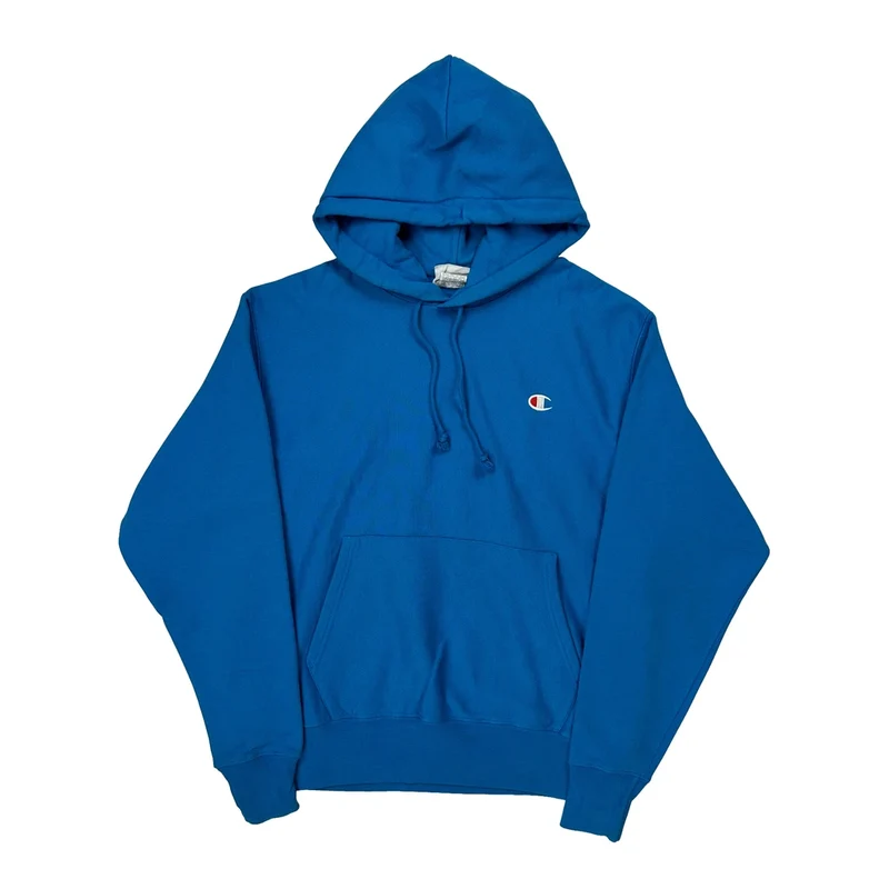 Reverse Weave Champion Hoodie - Medium Blue Cotton
