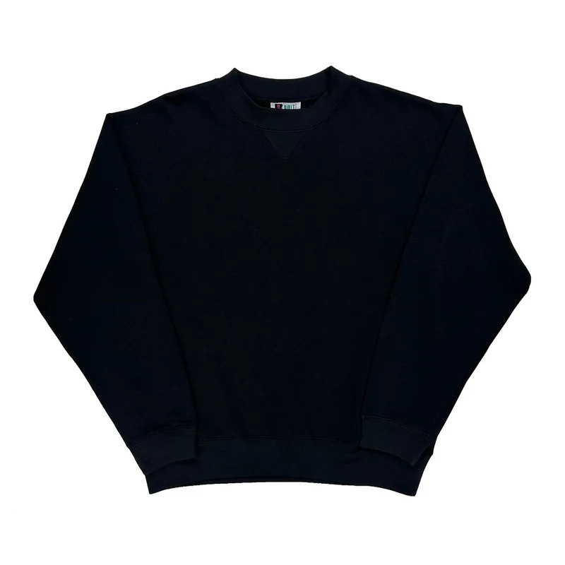 90S Blank Bold Spirit Sweatshirt - Large Black Polyester Blend