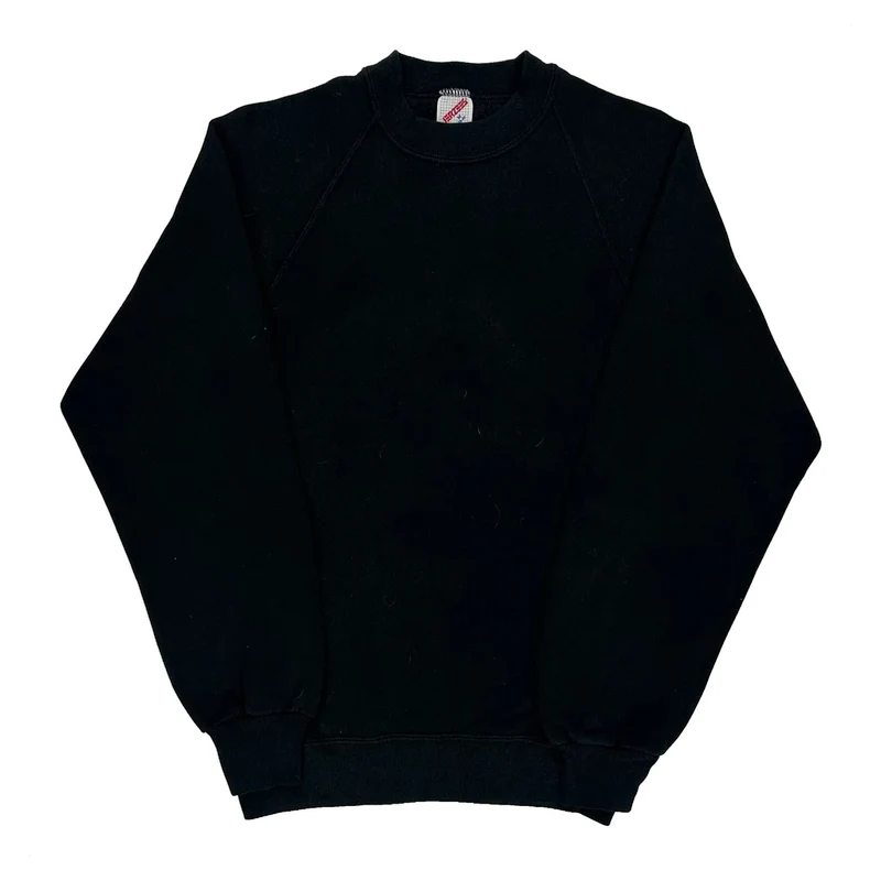 90S Blank Jerzees Sweatshirt - Medium Black Cotton