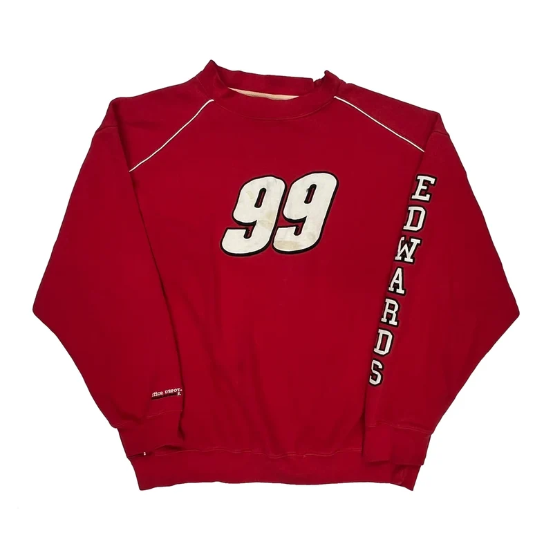 Edwards Roush Racing Nascar Sweatshirt - Large Red Cotton Blend