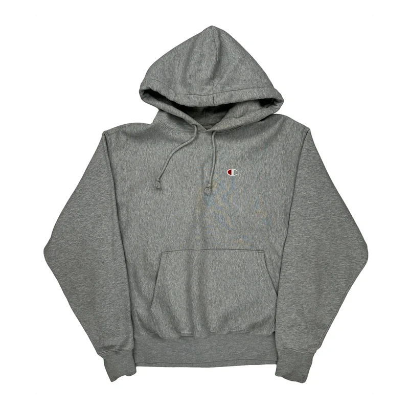 Reverse Weave Champion Hoodie - Large Gray Cotton