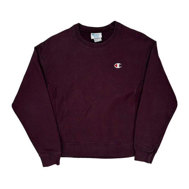 Reverse Weave Champion Sweatshirt - Small Burgundy Cotton