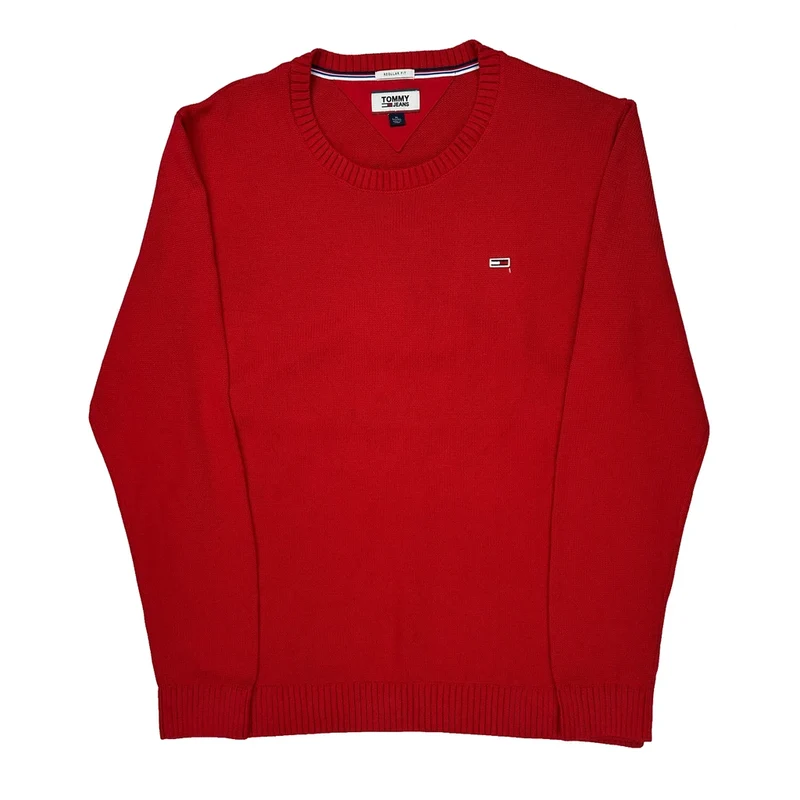 Tommy Jeans Sweater - XL Red Cotton