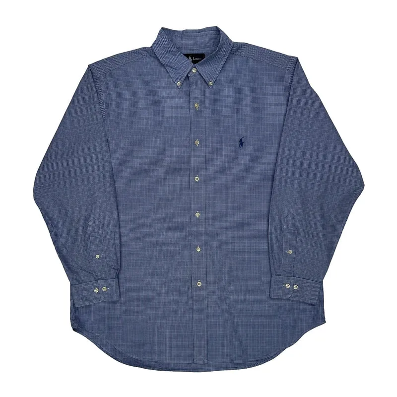 Classic Fit Ralph Lauren Checked Shirt - XL Blue Cotton