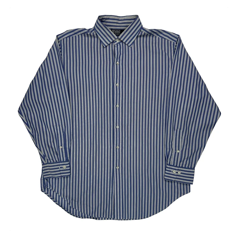 Polo By Ralph Lauren Striped Shirt - Large Blue Cotton