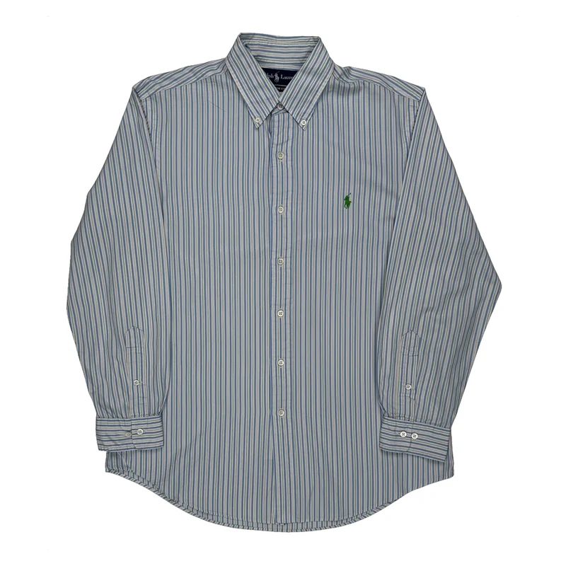 Ralph Lauren Striped Shirt - Large Blue Cotton