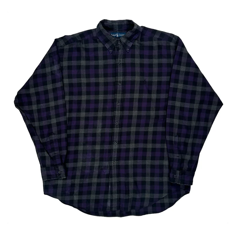 Blake Ralph Lauren Checked Shirt - Large Purple Cotton