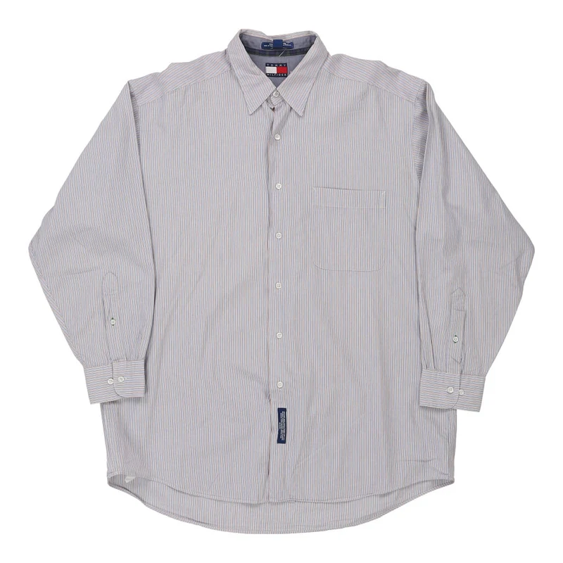 Tommy Hilfiger Striped Shirt - Large Blue Cotton