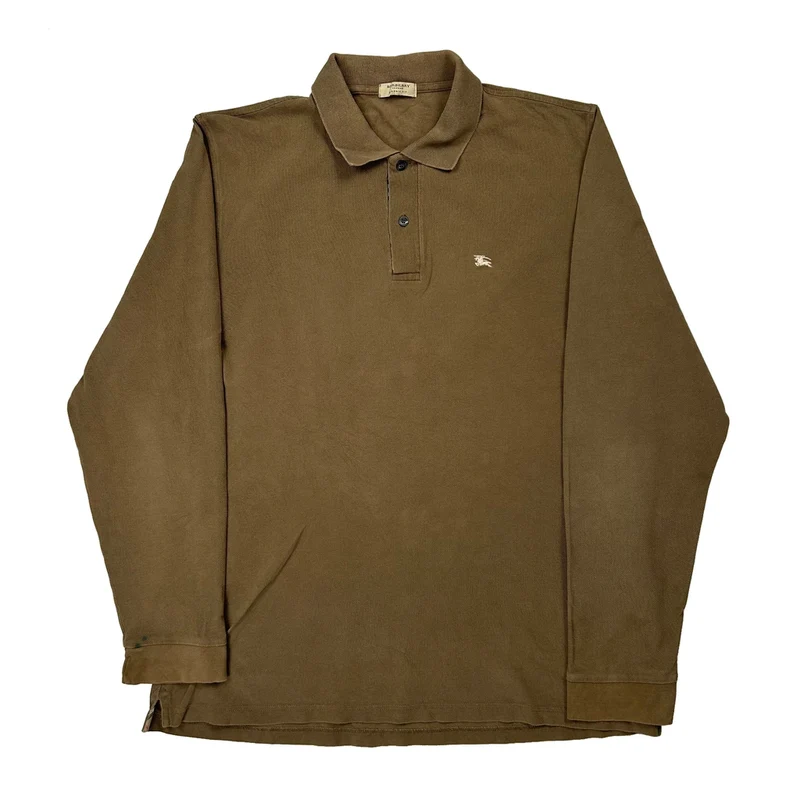 Burberry Polo Shirt - Large Brown Cotton