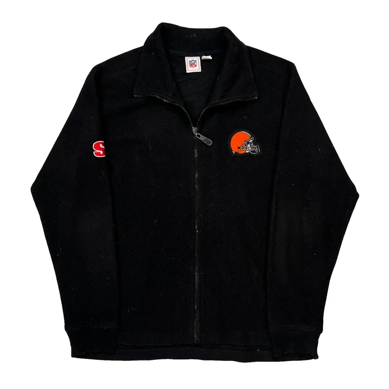 Cleveland Browns Nfl Football Fleece Jacket - XL Black Polyester