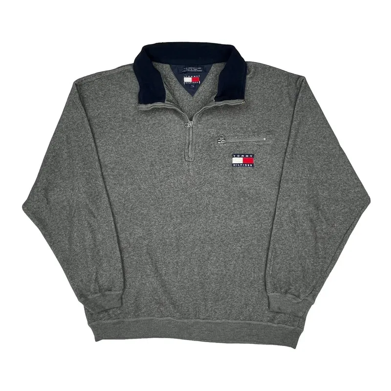 Tommy Hilfiger Spellout Fleece - Large Grey Polyester